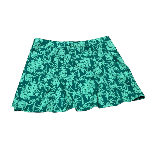 NWT Rip Skirt Womens Hibiscus Green Floral Stretch Wrap Mini Skirt Size XX-Large - Picture 2 of 8